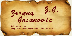 Zorana Gašanović vizit kartica
